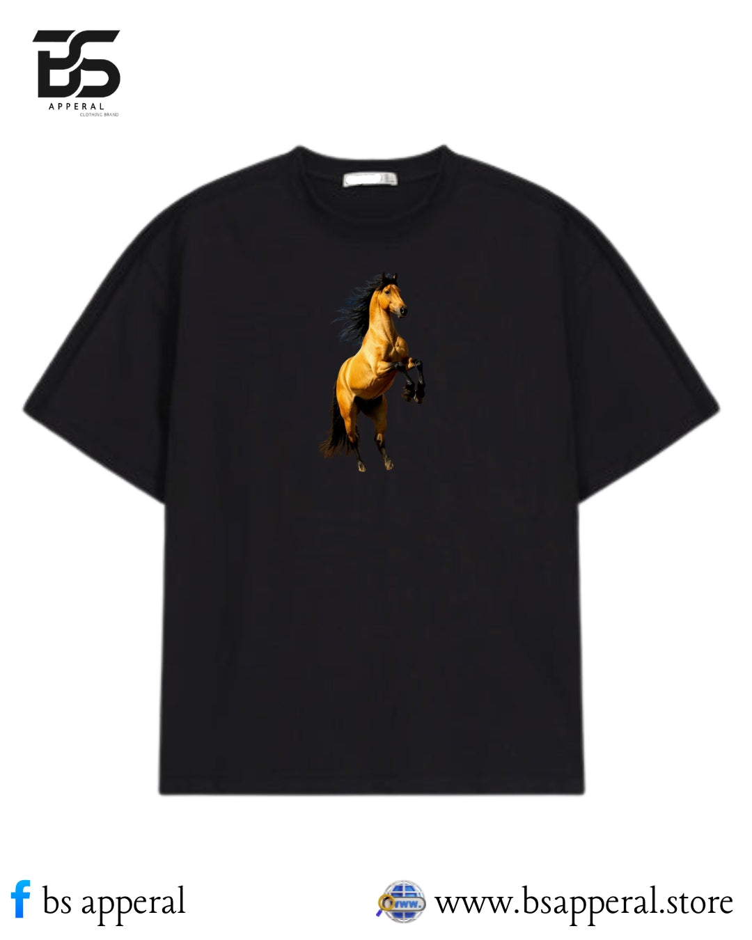 MEN OVERSIZED T-SHIRT WITH HORSE DESIGN