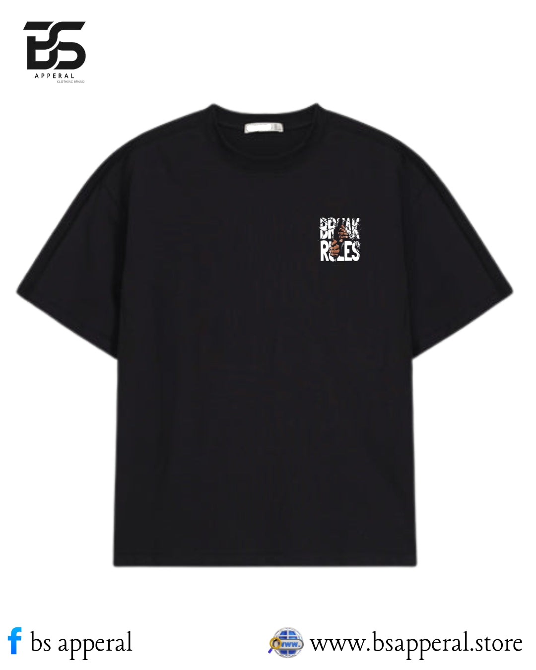 MEN OVERSIZED T-SHIRT WITH BREAK RULES DESIGN
