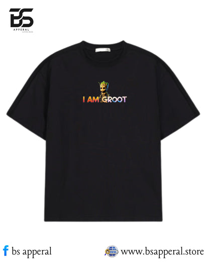MEN OVERSIZED T-SHIRT WITH I AM GROOT DESIGN