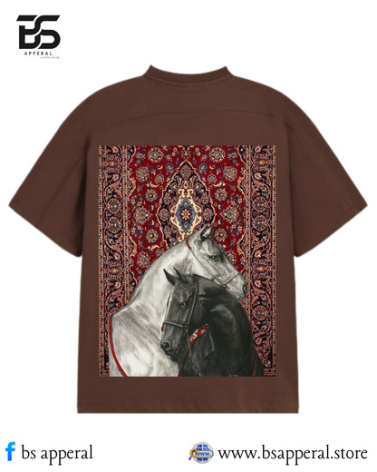 MEN OVERSIZED T-SHIRT WITH HORSE DESIGN