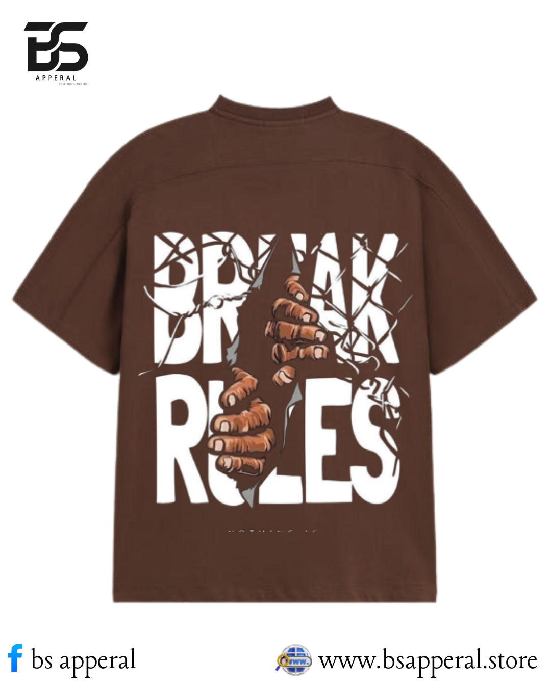 MEN OVERSIZED T-SHIRT WITH BREAK RULES DESIGN
