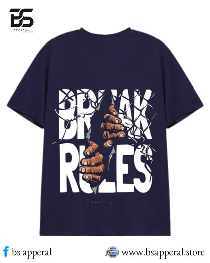 MEN OVERSIZED T-SHIRT WITH BREAK RULES DESIGN