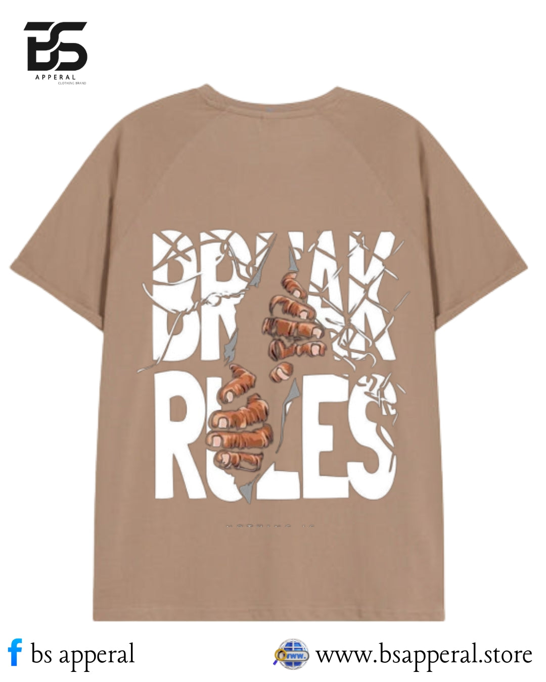 MEN OVERSIZED T-SHIRT WITH BREAK RULES DESIGN