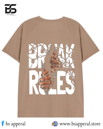 MEN OVERSIZED T-SHIRT WITH BREAK RULES DESIGN
