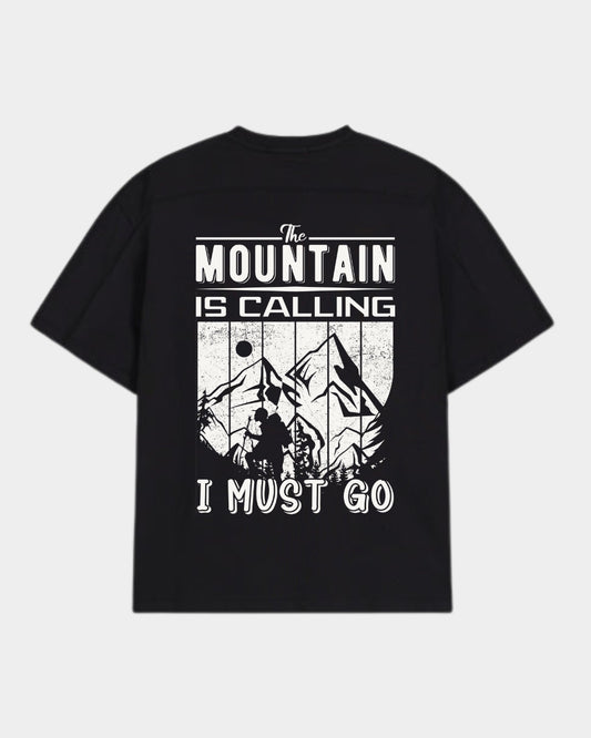 MEN OVERSIZED T-SHIRT WITH MOUNTAIN DESIGN