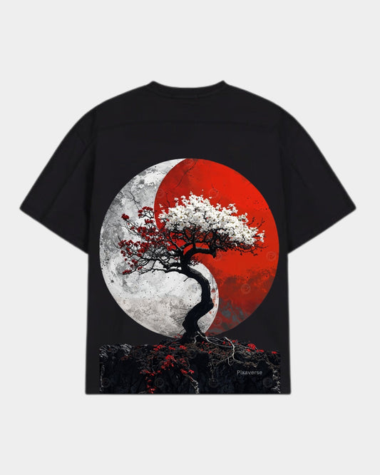 MEN OVERSIZED T-SHIRT WITH TREE DESIGN