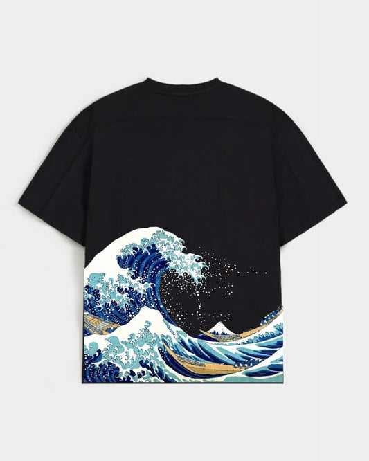MEN OVERSIZED T-SHIRT WITH WAVES DESIGN