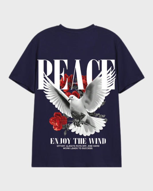MEN OVERSIZED T-SHIRT WITH PEACE DESIGN